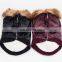 Waterproof Winter Fur leather coat jacket black brown leather dog clothes