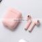 Top products i12 macaroon new design touch control SBC sweet proof mini bluetooth connect earphone
