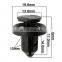 OEM91505-S9A-003 head dia 20mm /length 13mm/hole10mm with metal clips for H Japanese car black auto clips
