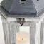 Outdoor Antique  Lantern Grey Wood Candle Lanterns Home Decorative Lantern Stand