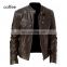 Manufacturer wholesale business gentleman warm zipper cardigan leather jacket plus size slim leather jacket