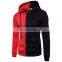 Clothing manufacturers wholesale custom men's casual sports hooded sweater zipper cardigan asymmetric splicing jacket