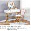 makeup desk Modern white wooden Iron fram dressing table with two drawers