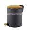 Indoor gold Household 3L dustbin steel wholesale round strong pedal stainless steel dustbin suppliers kitchen dustbin