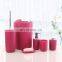 China Supplier 6 pcs plastic purple bathroom accessories set