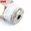 SNS SPC8-N02 8mm Tube OD x 1/4 NPT Male Straight Nickel Plated Brass Push to Connect Pneumatic Fittings of 10 PCS