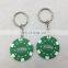 Plastic Clay OEM Poker Chip with Keychain