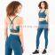 Hot Sale  Women Fitness Sexy Backless Yoga Set Custom Workout Breathable Gym Activewear