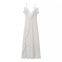 2025 New Fashionable Elegant Women's V-Neck Backless Wave Pleated Ruffle Dress