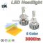 OEM universal all in one no fan led headlight super bright 3000lm 5 color available