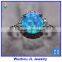 Cabochon Opal Round Stone Copper Alloy CZ Rings Colorful Opal CZ Rings