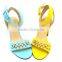 latest high heel slingback comfortable lady sandals with gold button