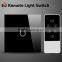 1gang 1way EU Standard, Remote Switch, Crystal Glass Panel Wall Light Remote Touch Switch
