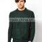 Man's Wool Blend Speckled Knit Design Sweater With Cable Knit Sleeves, Ribbed Cuffs and Waistband