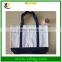 Beige Black blank canvas bag with handle cotton tote bag