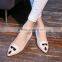 2016 Free sample China wholesale latest design ladies fashion PU leather gum rubber sole women flat shoes