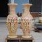 Large Gold Garden Pots And Planters Hand Sculpture Carving Stone Marble For Resort, House And Garden