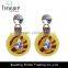 Crystal jewelry yellow sheet round dangle earrings jewelry punk style jewelry 2016