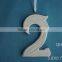 White Ceramic numbers Christmas decoration indoor