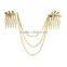 2016 New Crystal Feather Hair Brooch Clip Pin Cuff Leaf Tassels Chain Head Band Jewelry Headpiece
