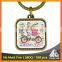 Promotional silver zinc alloy custom shape wedding printed blank keychain