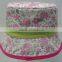 embroidered cotton children bucket hat with broken flowers pattern