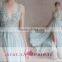 AR-103 Light Green Sexy Abendkleider Leg Side Split Custom Design Appliques Tulle See Through Sexy Split Long Prom Dress