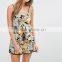 OEM Service Supply Type Sleeveless Printed Strappy Short Fashion Romper Women