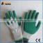 BSSAFETY bleach cotton lined green rubber coated safety gloves work for Saudi Arabia importer etc.