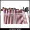 Professional Fancy Face and Eye Used Artist Goat hair makeup brush set 24 piece with cosmetic bag