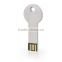 Silver 4GB Metal Key Shaped USB 2.0 Flash Drive