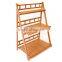 Popular garden 3-tier bamboo plant stand flower shelf for outdoor display