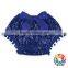 Aqua Sequins Baby Pom Bloomers With Bow Back Pom Pom Baby Pants & Shorts