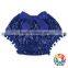 Royal Blue Cotton Sequins POM Pom Bow Diaper Covers for baby baby diaper cover bloomers