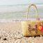 Straw beach bag/ beach tote bag/Pompom beach bag, nice decoration