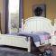 White PU painting High quality Rubber solid Wood Furniture bed in American Leisure style