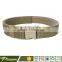 Brown Tactical Belt With Buckle Metal Military