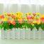Lovely Decorative Artificial Silk Restaurant Table Daisy Flower With Fence Set