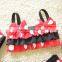 Three pieces with swimming cap bow-knot cute pretty 2017 children swimwear