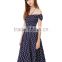 Women Off Shoulder Sexy Printed Midi Dress Designs Ladies Rayon Party Dress India