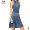 2016 New Ladies Dress Design Slim Dress Sleeveless Denim Dress