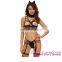 3pcs Gold French Maid Teddy Costume Naughty Womens Sexy Lingerie