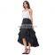 Belle Poque Retro Vintage Gothic Womens Costume Cotton Black High Low Skirt BP000222-1