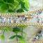 2015 newest ab color colorful crystal bead chain trim with glue for garments/shoes