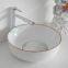 Round shape countertop ceramic bathroom sanitary ware bowl sinks with decal