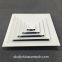 Aluminum White Color Return Air Square Ceiling Air Grille 4 Way Diffusers