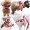 Korean style Fresh Strawberry red grid pet cat collar dog collar hauling leash harness set