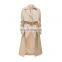 TWOTWINSTYLE Khaki Windbreaker Women Lapel Long Sleeve With Belt Patchwork Lace Up Vintage Casual