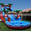 Commercial Grade Inflatable Big Jungle Water Slides Backyard Rainbow Tropical Water Slides With Pool