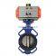 Bundor 150LB sanitary DN100 welded wafer cast iron pneumatic butterfly valve